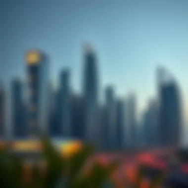 Business Bay Skyline with Modern Architecture Business Bay skyline showcasing modern architecture