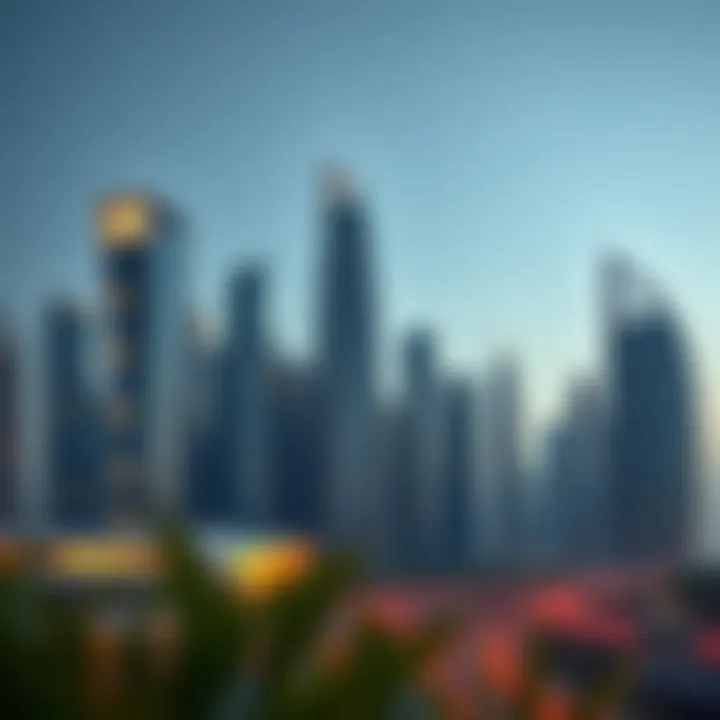 Business Bay Skyline with Modern Architecture Business Bay skyline showcasing modern architecture