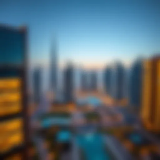 Panoramic view of Dubai skyline showcasing modern architecture