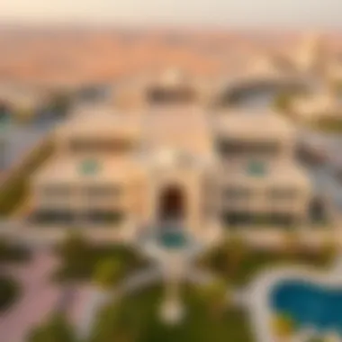 Aerial View of Qasr Al Emarat An aerial view of Qasr Al Emarat highlighting its grand structure and surroundings