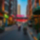 Vibrant street view near Burjuman Station showcasing local life