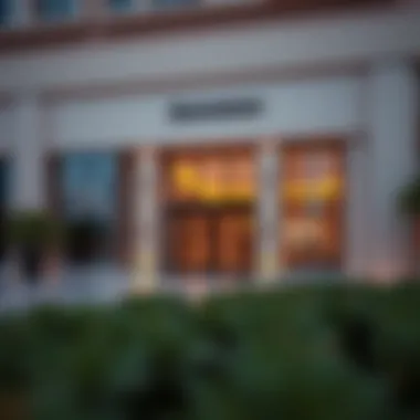 Elegant showroom exterior reflecting Dubai's iconic skyline