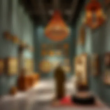 A vibrant indoor cultural venue showcasing Emirati art