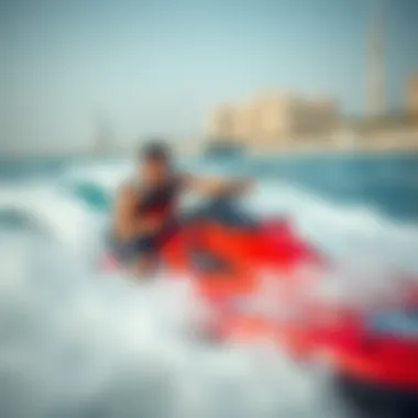 A thrilling water sports scene at a Dubai beach