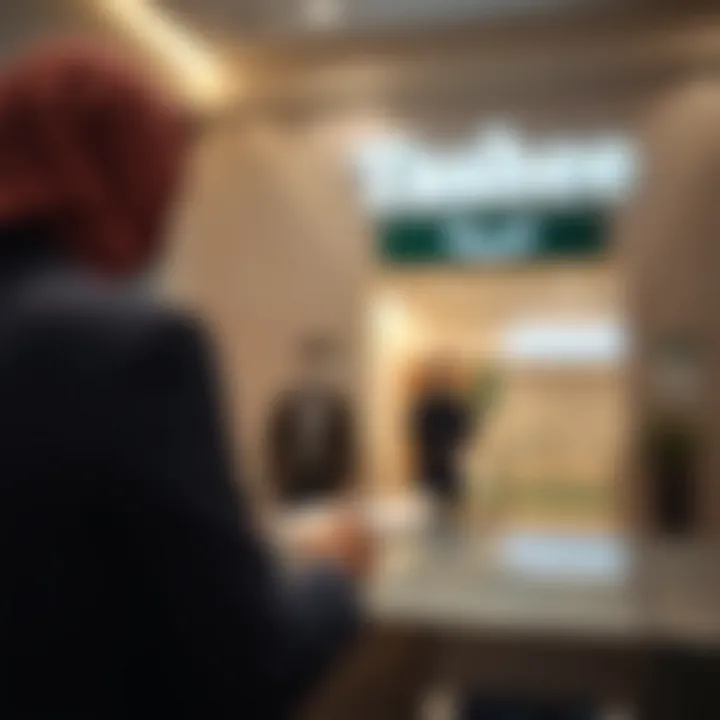 Document submission at a Tasheel center