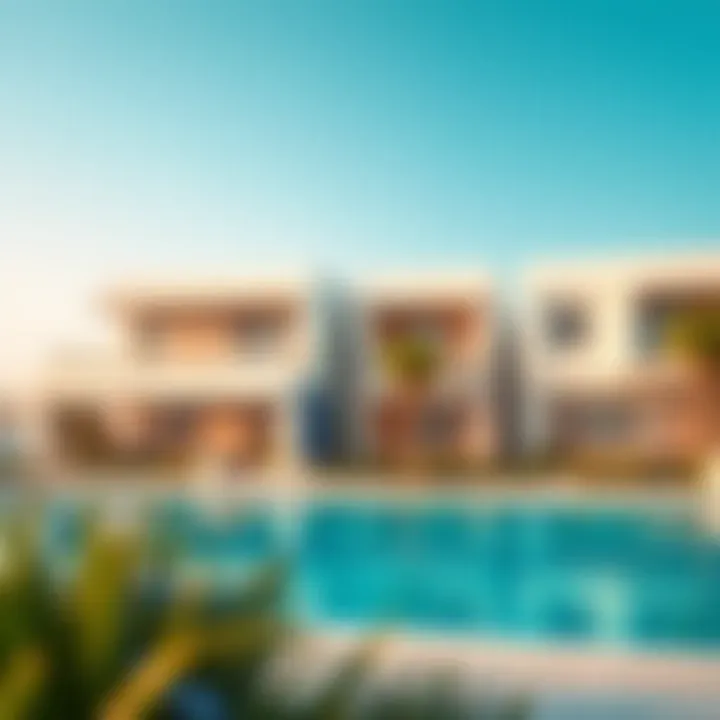 Luxurious waterfront villas in Juzur Al Hob, reflecting modern architectural design