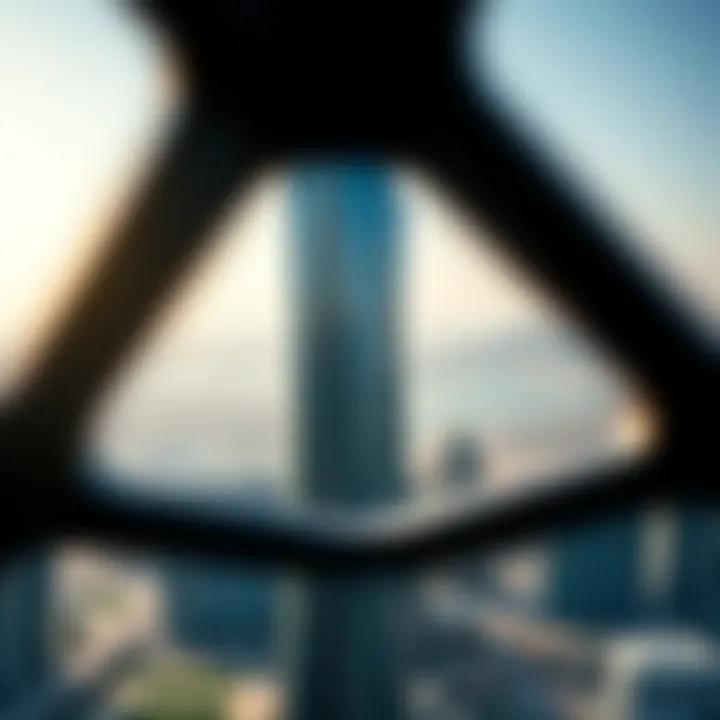 Aerial view showcasing the striking design of Adax Tower against the Dubai skyline