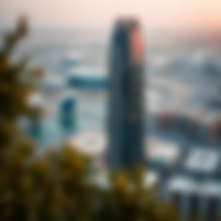 Panoramic view of the surrounding area of Adax Tower showcasing urban development