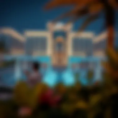 An evening scene showcasing the Binghatti Phantom illuminated