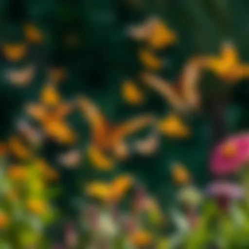 A breathtaking view of the Butterfly Garden showcasing diverse species of butterflies in flight