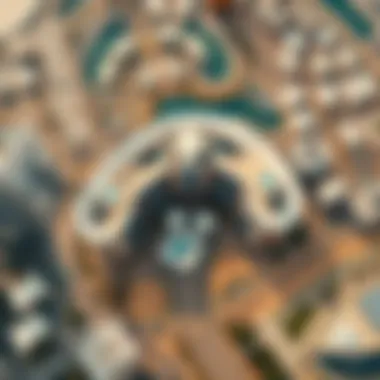 Aerial Perspective of Dubai Mall Aerial view of the Dubai Mall and its surrounding area, illustrating its significance in the city