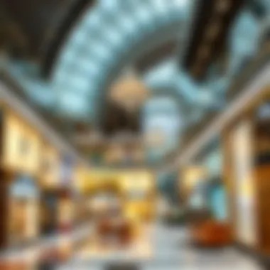 Interior shot of the Dubai Mall highlighting the luxury retail offerings