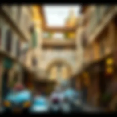 Traditional architecture surrounding the Gold Souk