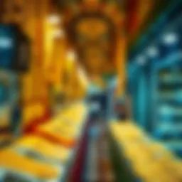 Vibrant display of gold jewelry at the Gold Souk