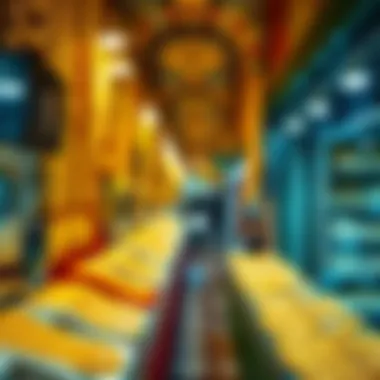 Vibrant display of gold jewelry at the Gold Souk