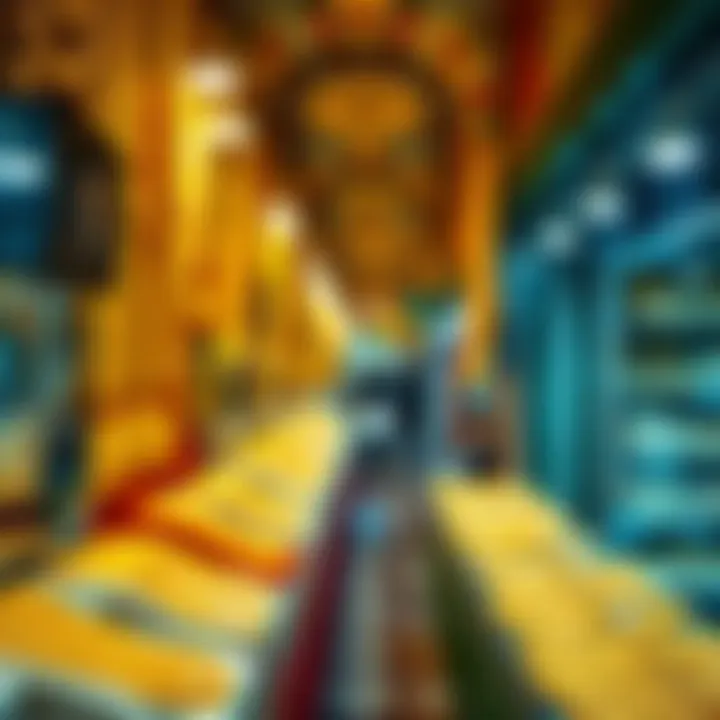 Vibrant display of gold jewelry at the Gold Souk