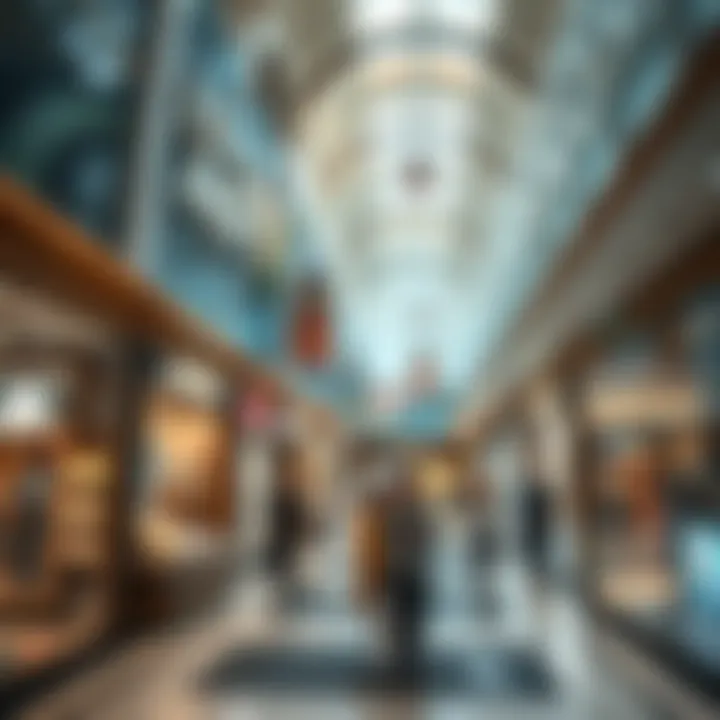 Vibrant retail landscape inside ذا مول جميرا with diverse shops