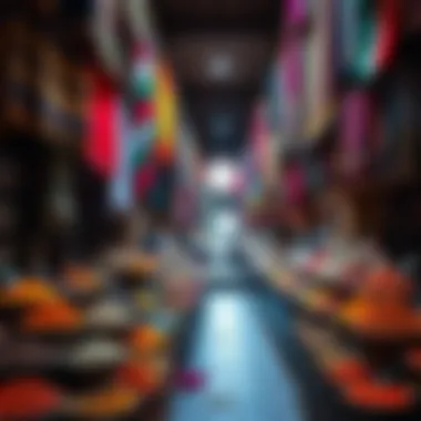 Vibrant displays of spices and textiles at the Old Market.