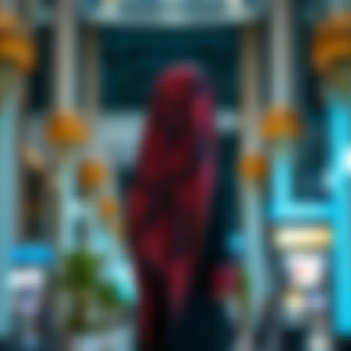 Contemporary abaya design featuring vibrant colors and patterns