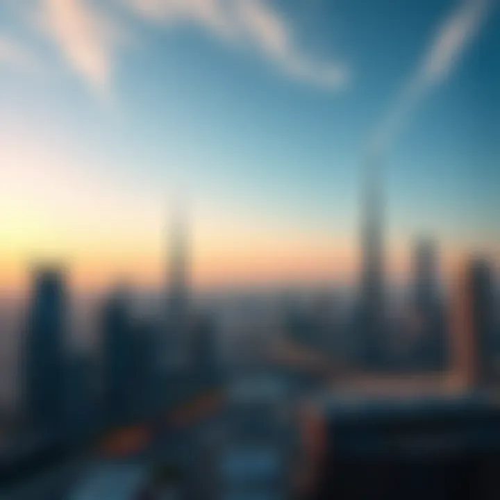 A panoramic view of Dubai's skyline highlighting iconic buildings and innovative designs.