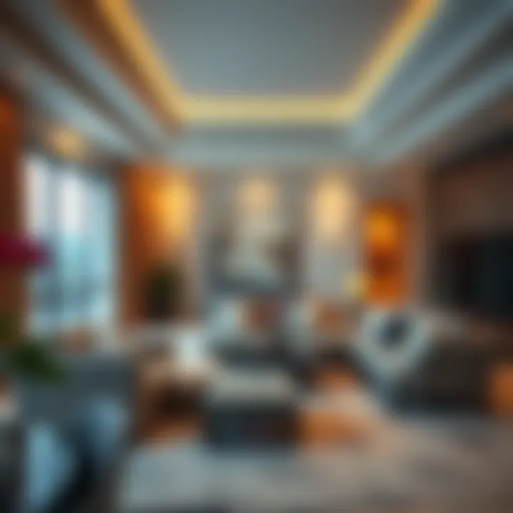Spacious living area in a villa with elegant decor