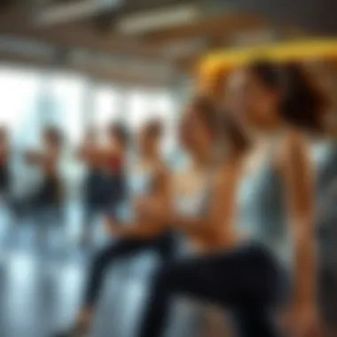 Group fitness class in session