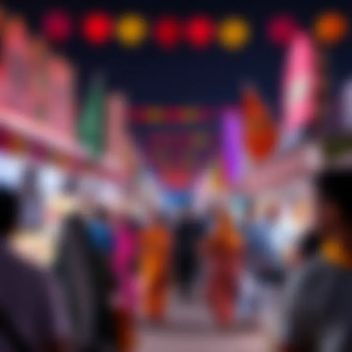 Vibrant festival scene in Dubai showcasing cultural diversity