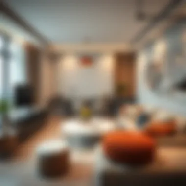 Cozy room interior with modern furnishings