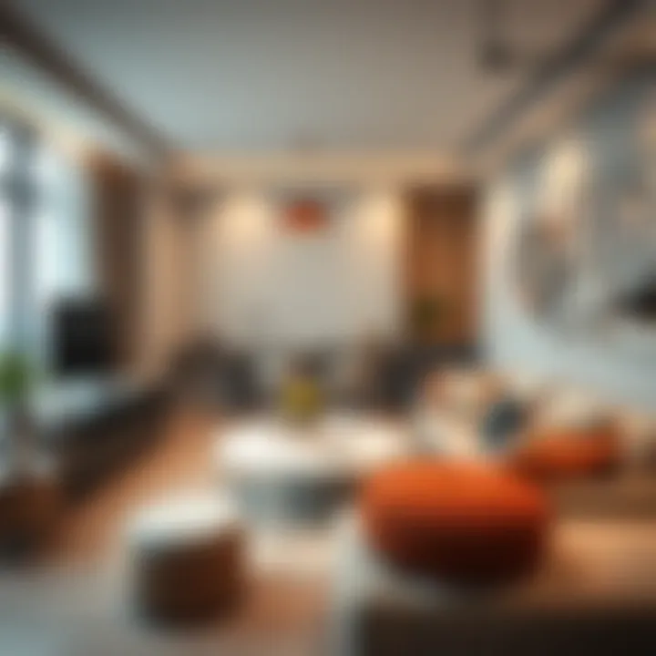 Cozy room interior with modern furnishings