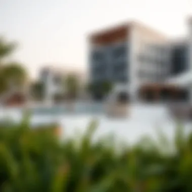 Outdoor amenities and community spaces in a Forte development