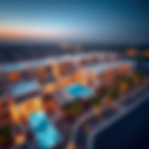 Aerial view of Galleria Villas showcasing modern architecture