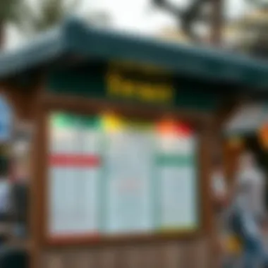 Ticket Options at Global Village A ticket booth displaying various ticket options for visitors