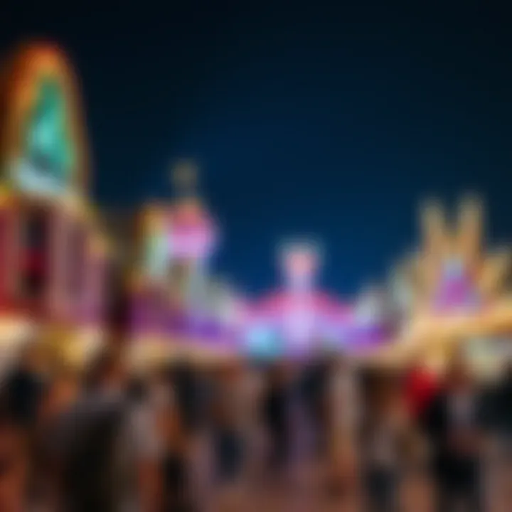 Visitor Experience at Global Village Crowds enjoying the Global Village festivities