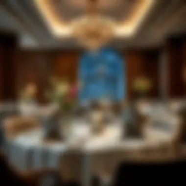 Luxurious dining setup at Hilton Dubai Creek with exquisite table arrangements