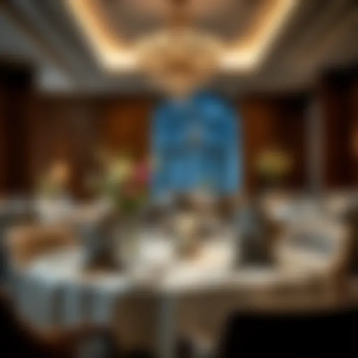 Luxurious dining setup at Hilton Dubai Creek with exquisite table arrangements