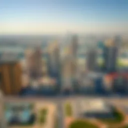 Aerial view of Dubai skyline showcasing real estate developments