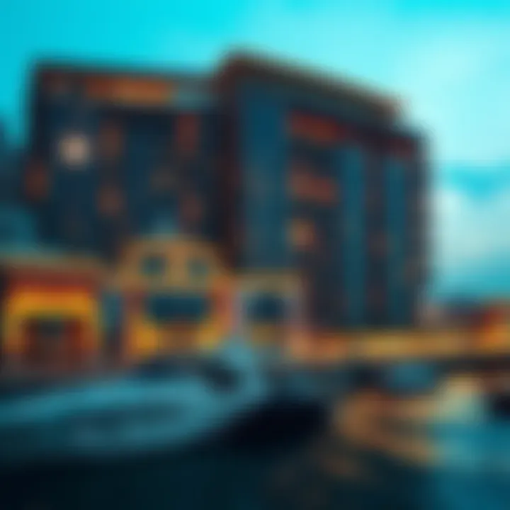 Stunning view of Jumeirah Beach Residence with cinematic elements