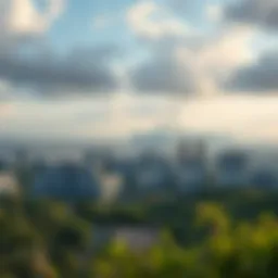 A panoramic view of Jumeirah Heights West showcasing its stunning skyline and lush surroundings