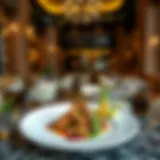 A beautifully plated dish showcasing the culinary artistry of Karama's 24-hour restaurant.