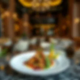 A beautifully plated dish showcasing the culinary artistry of Karama's 24-hour restaurant.