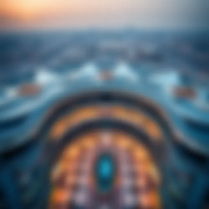 Aerial view of the largest mall showcasing its architectural design.