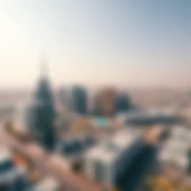 Aerial view showcasing Latifa Towers' strategic location in Dubai