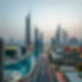 Panoramic view of Dubai skyline showcasing modern architecture