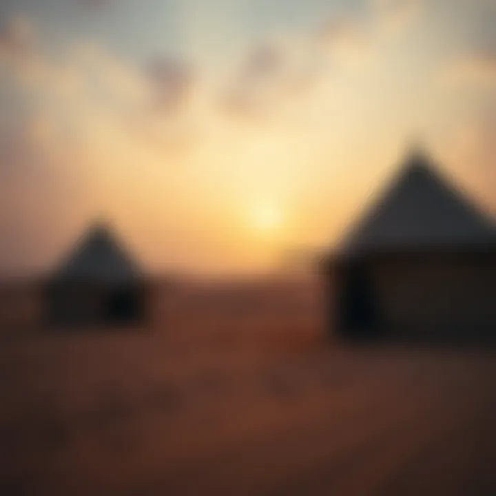 Stunning desert landscape with traditional Bedouin tents