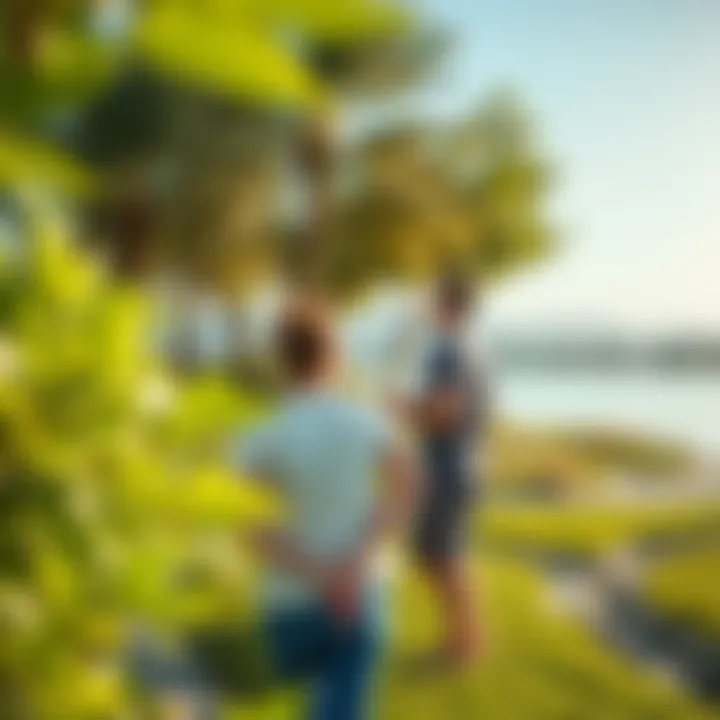 Visitors enjoying the natural beauty of Love Lake