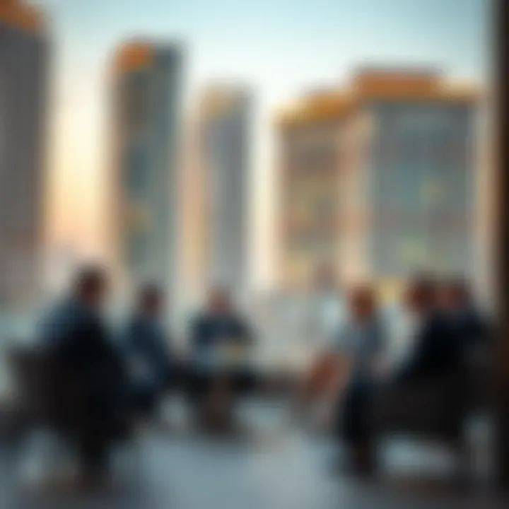 Investors discussing opportunities in Dubai real estate