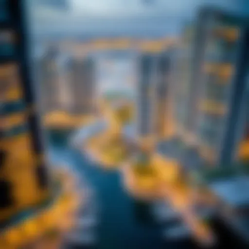 Aerial view of Marina Level Al Majara showcasing the modern architecture