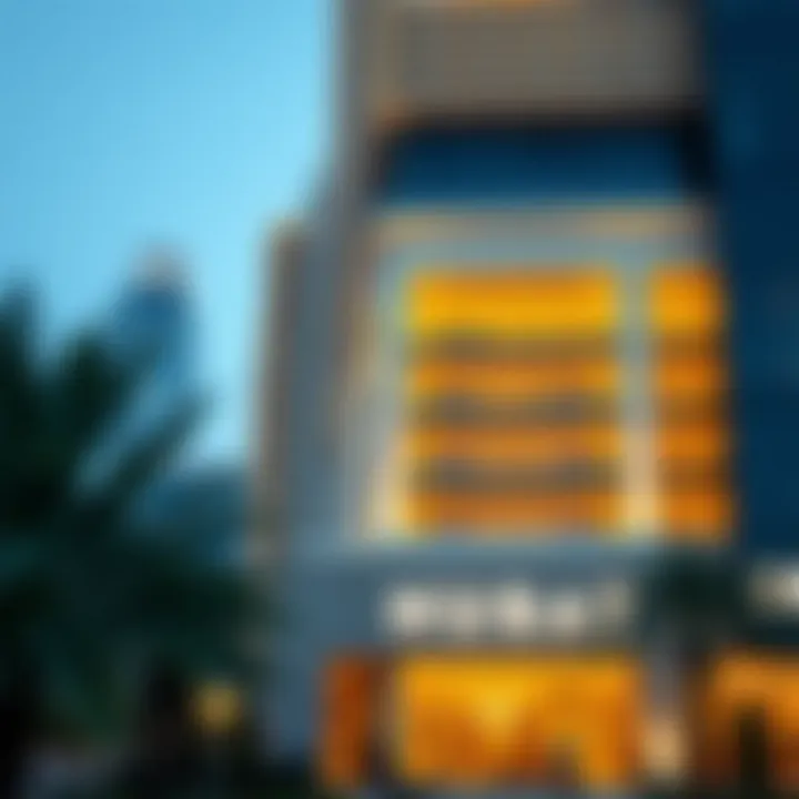 Architectural details of Marina Quays North Tower facade