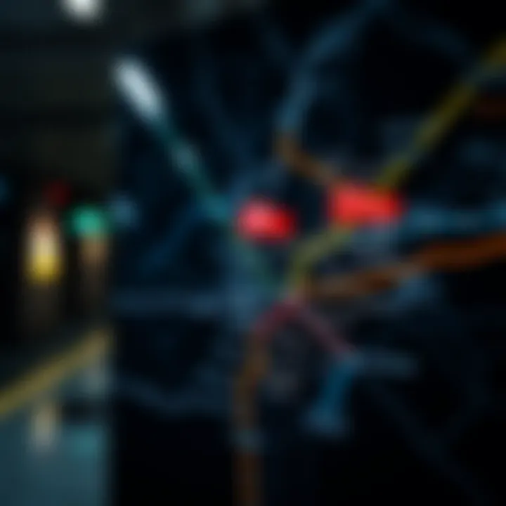 Dubai Metro map highlighting routes