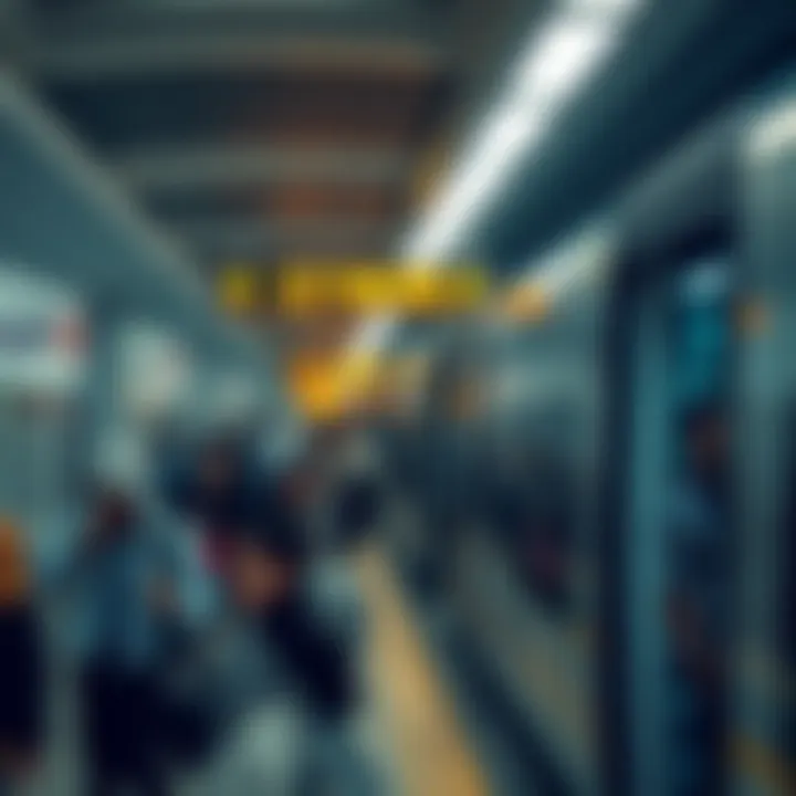 Peak time rush at Dubai Metro